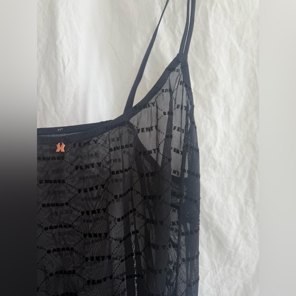 Savage X Fenty sheer black lingerie dress Size Large - Picture 6 of 14